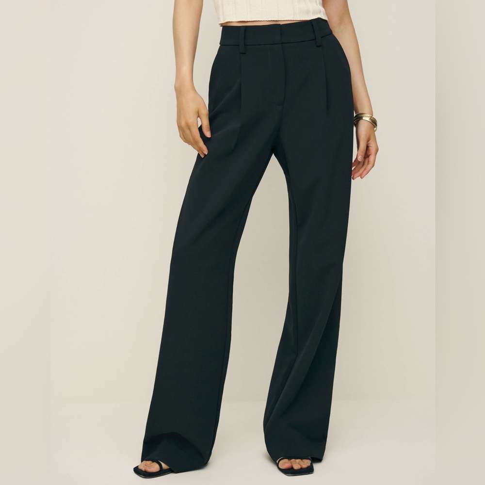 Reformation Alex Pant in Black Twill Size 2 - Picture 2 of 6